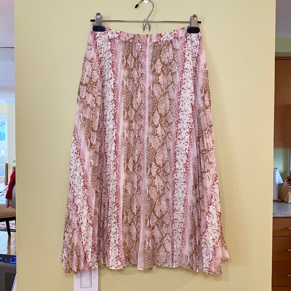 Lucy Paris pleated snake midi skirt XS